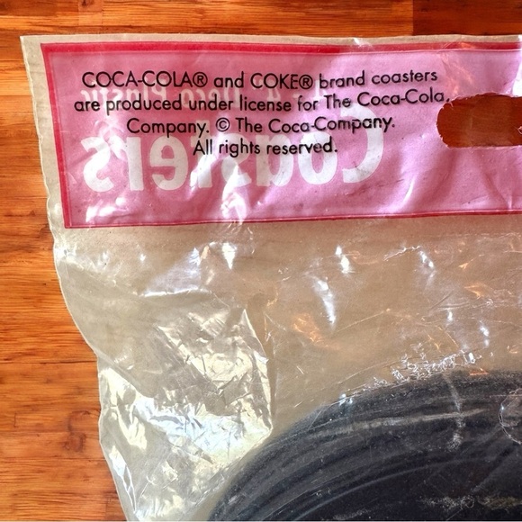 Vintage Coca-Cola 5¢ Deco Plastic Coasters - Set of 4 - New in Package - Picture 4 of 6